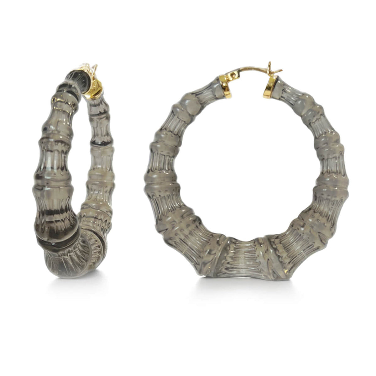 TEEK - Blackberry Lucite Bamboo Hoop Earrings JEWELRY TEEK GNH