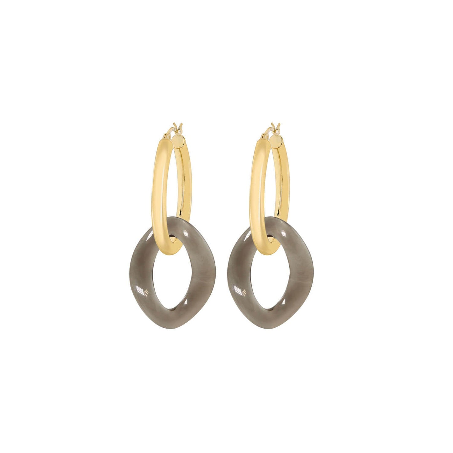 TEEK - Lucite Curb Link Hoop Earrings JEWELRY TEEK GNH BLACKBERRY