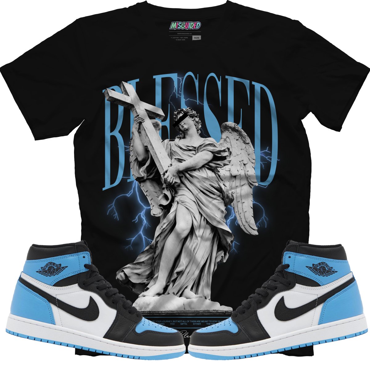 TEEK - Blessed (Air Jordan 1 High OG "UNC Toe") T-Shirt TOPS TEEK MS X-Small