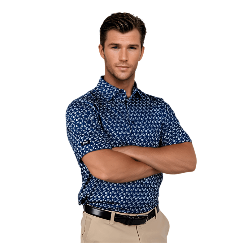 TEEK - Blue Floral Men's Polo TOPS TEEK 2P