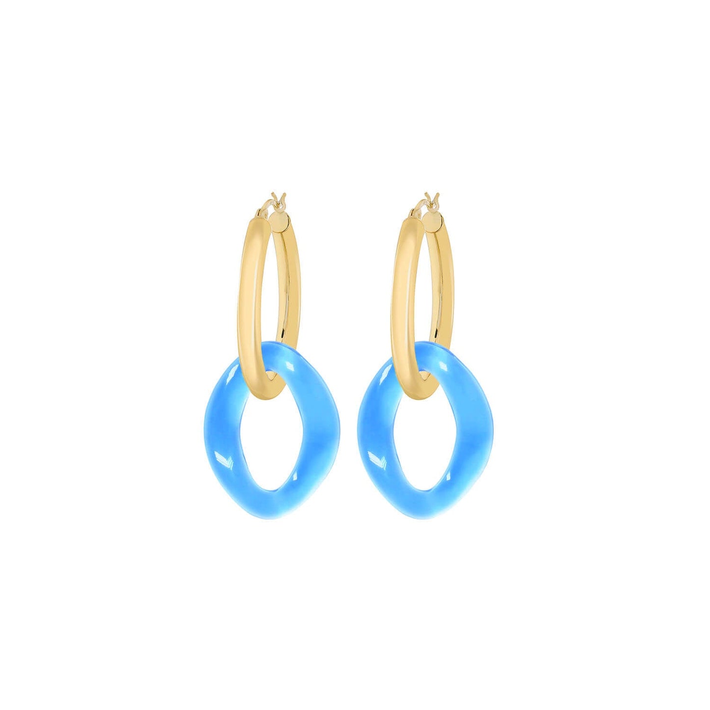 TEEK - Lucite Curb Link Hoop Earrings JEWELRY TEEK GNH BLUE