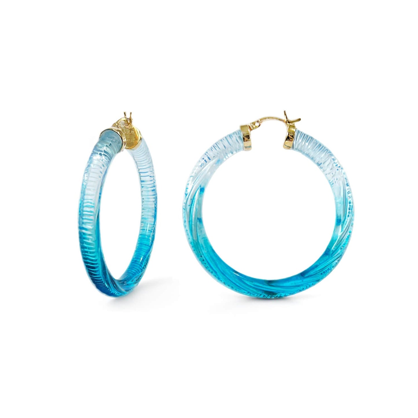 TEEK - Ombre Painted INSTYLE Lucite Hoop Earrings JEWELRY TEEK GNH AQUA