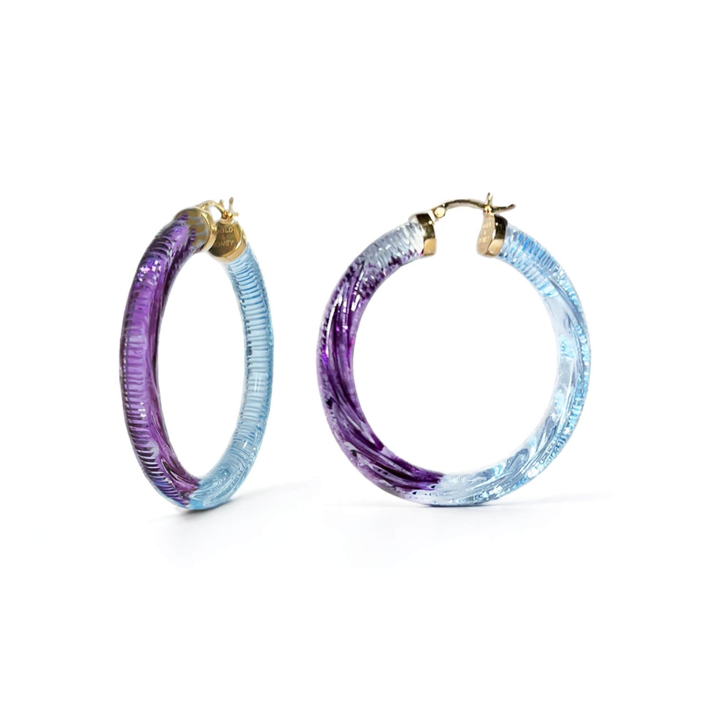 TEEK - Ombre Painted INSTYLE Lucite Hoop Earrings JEWELRY TEEK GNH BLUE & PURPLE