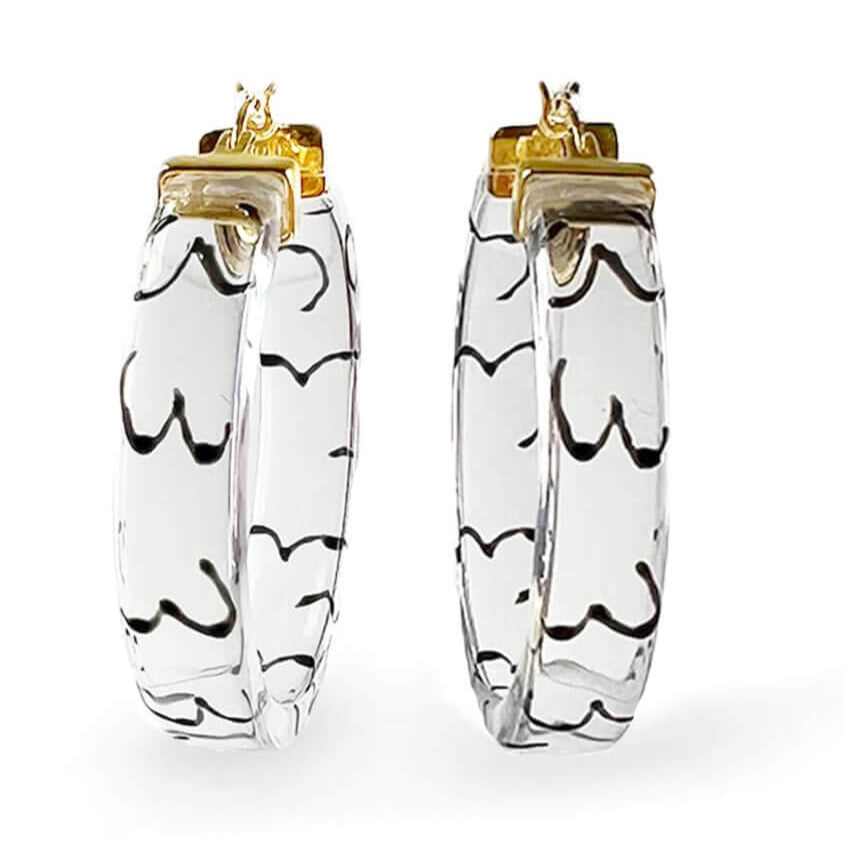 TEEK - Flat Lucite Hoop Earrings with Boobies JEWELRY TEEK GNH