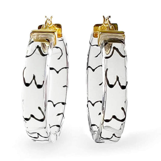 TEEK - Flat Lucite Hoop Earrings with Boobies JEWELRY TEEK GNH