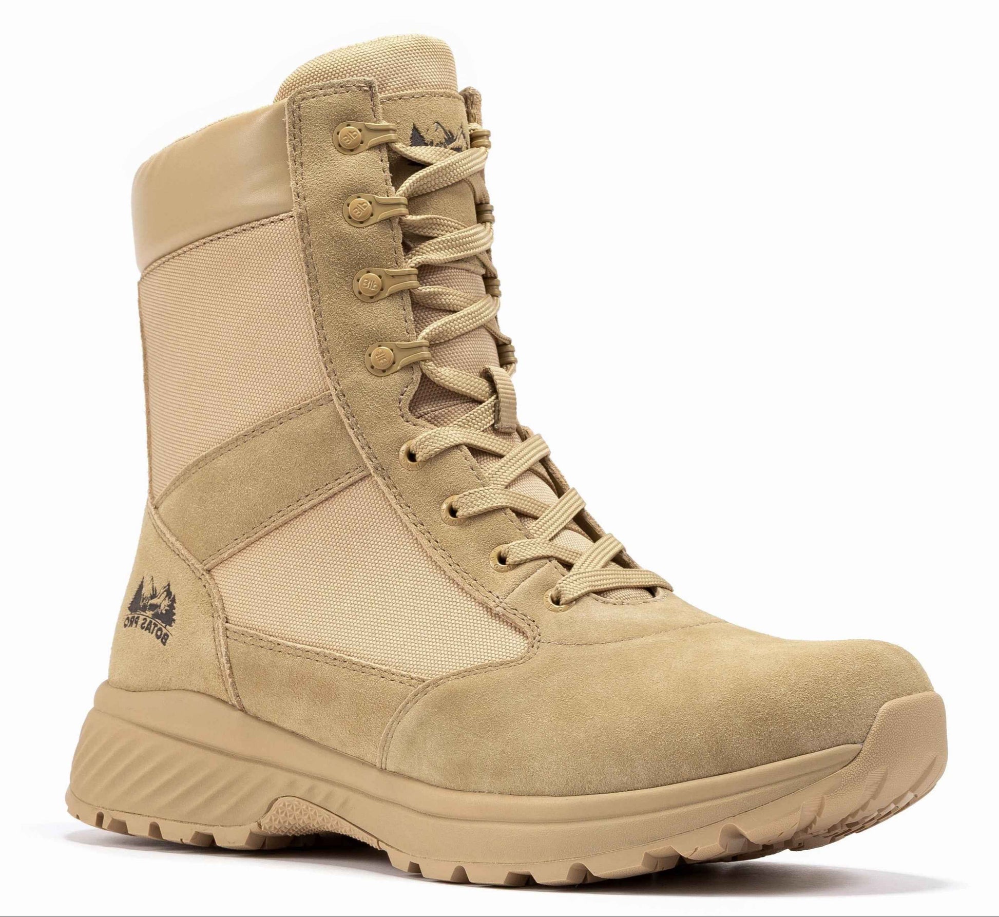 Botas Pro Sand Men's 8 inch Side Zipper Military Tactical Boots BP701 Military & Tactical Boots Rock Rooster Footwear Inc Select Size Sand