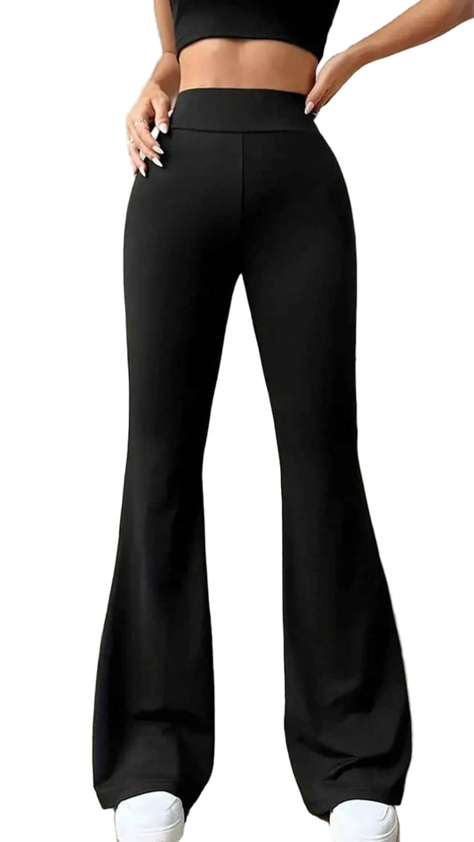 TEEK - High Waist Flare Pants PANTS TEEK Trend Black S