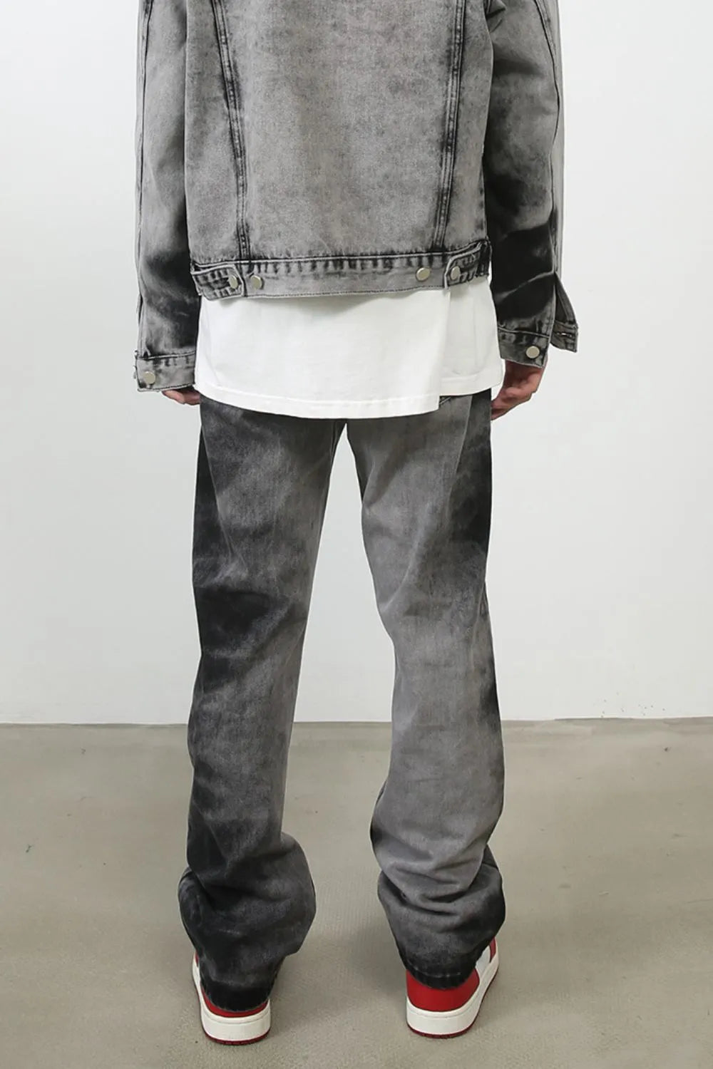 TEEK - Mens Dark Grey Tie Dye Baggy Pocketed Jeans JEANS TEEK Trend