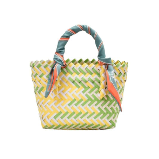 TEEK - Contrast Woven Ribbon Handbag BAG TEEK Trend Light Yellow  