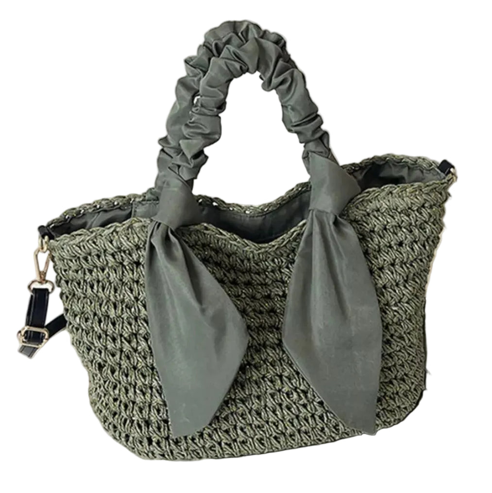 TEEK - Woven Ruched Handle Crossbody Bag BAG TEEK Trend Green onesize