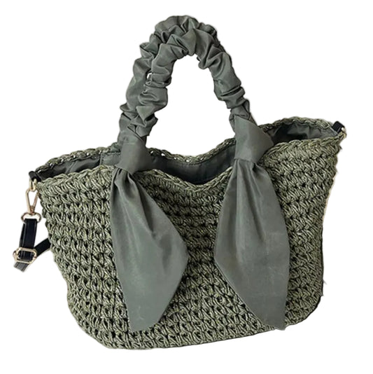 TEEK - Woven Ruched Handle Crossbody Bag BAG TEEK Trend Green onesize