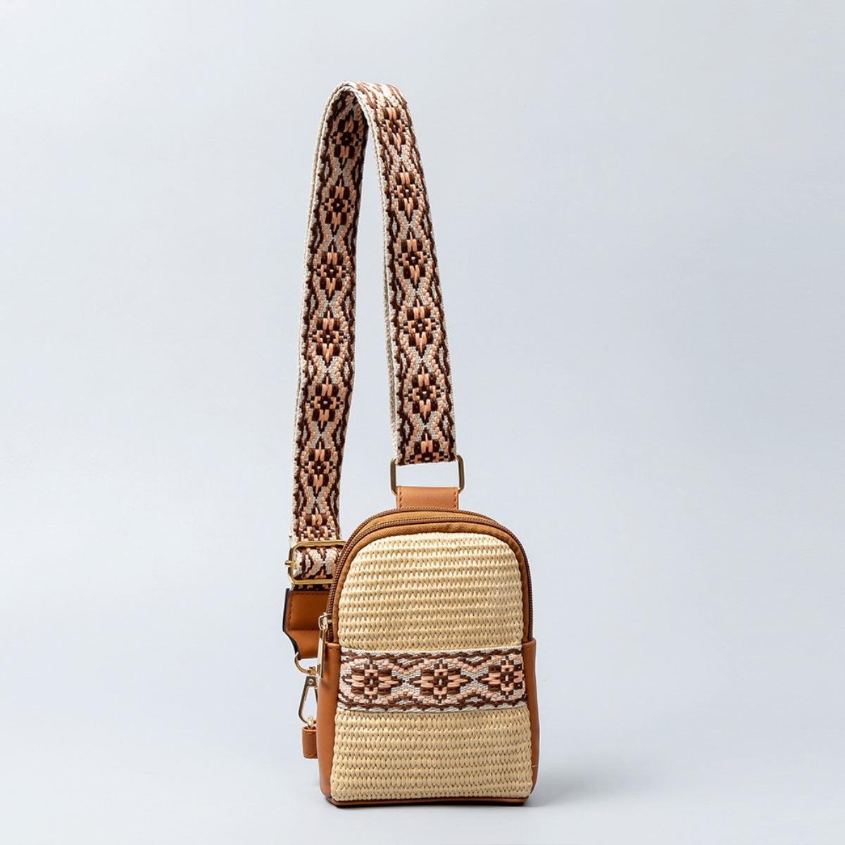 TEEK - Straw Braided Crossbody Bag BAG TEEK Trend Caramel  