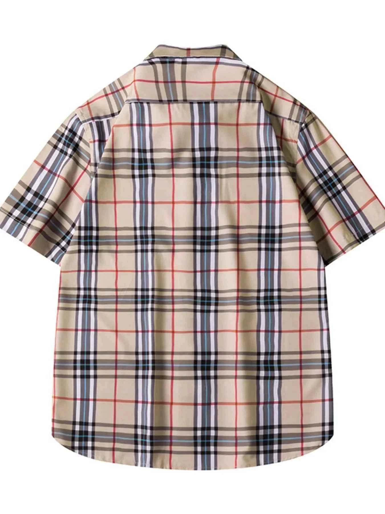 Men's Plus Size Classic Plaid Short Sleeve Shirt Trendsi
