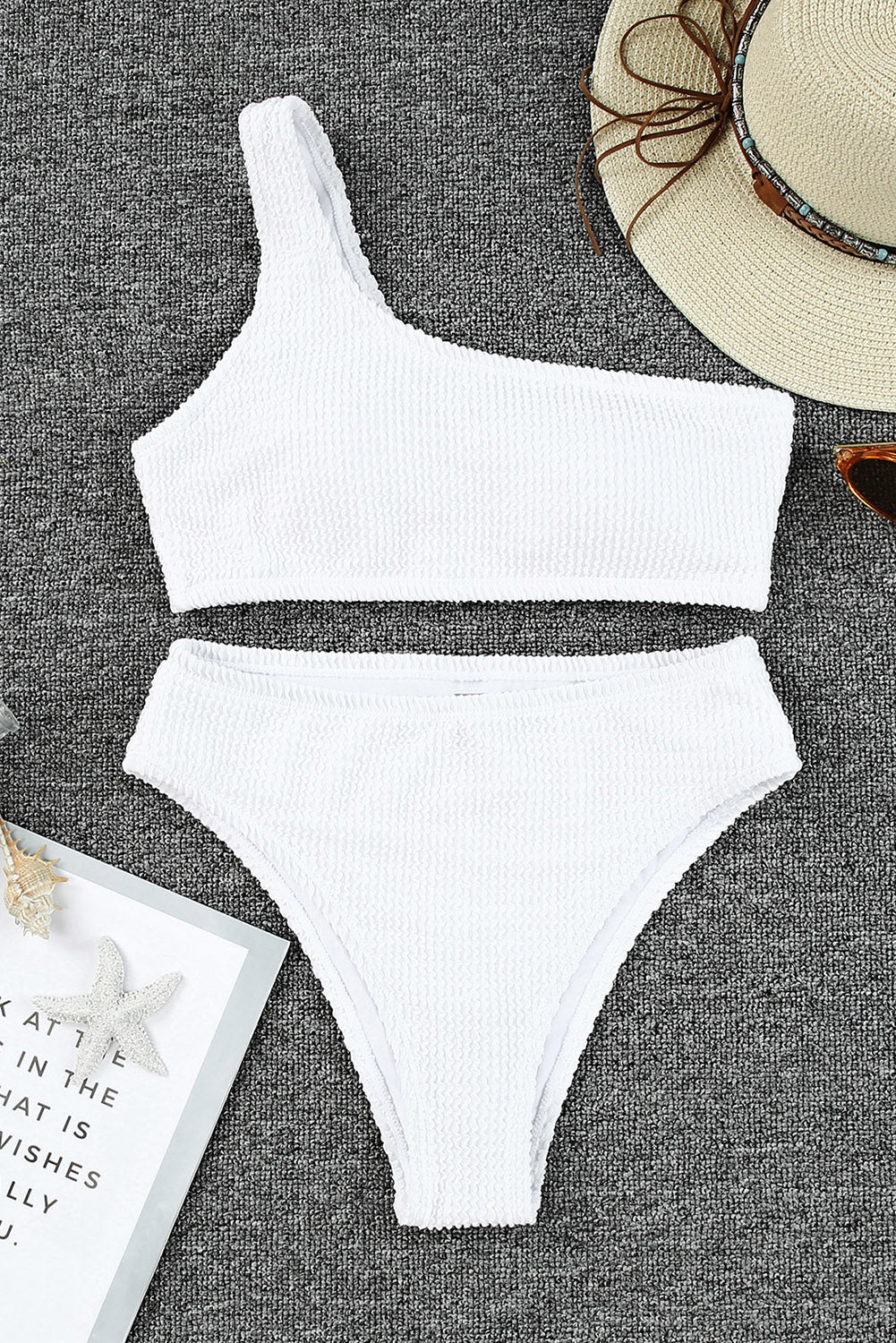 TEEK - Single Shoulder Bikini SWIMWEAR TEEK Trend White S 