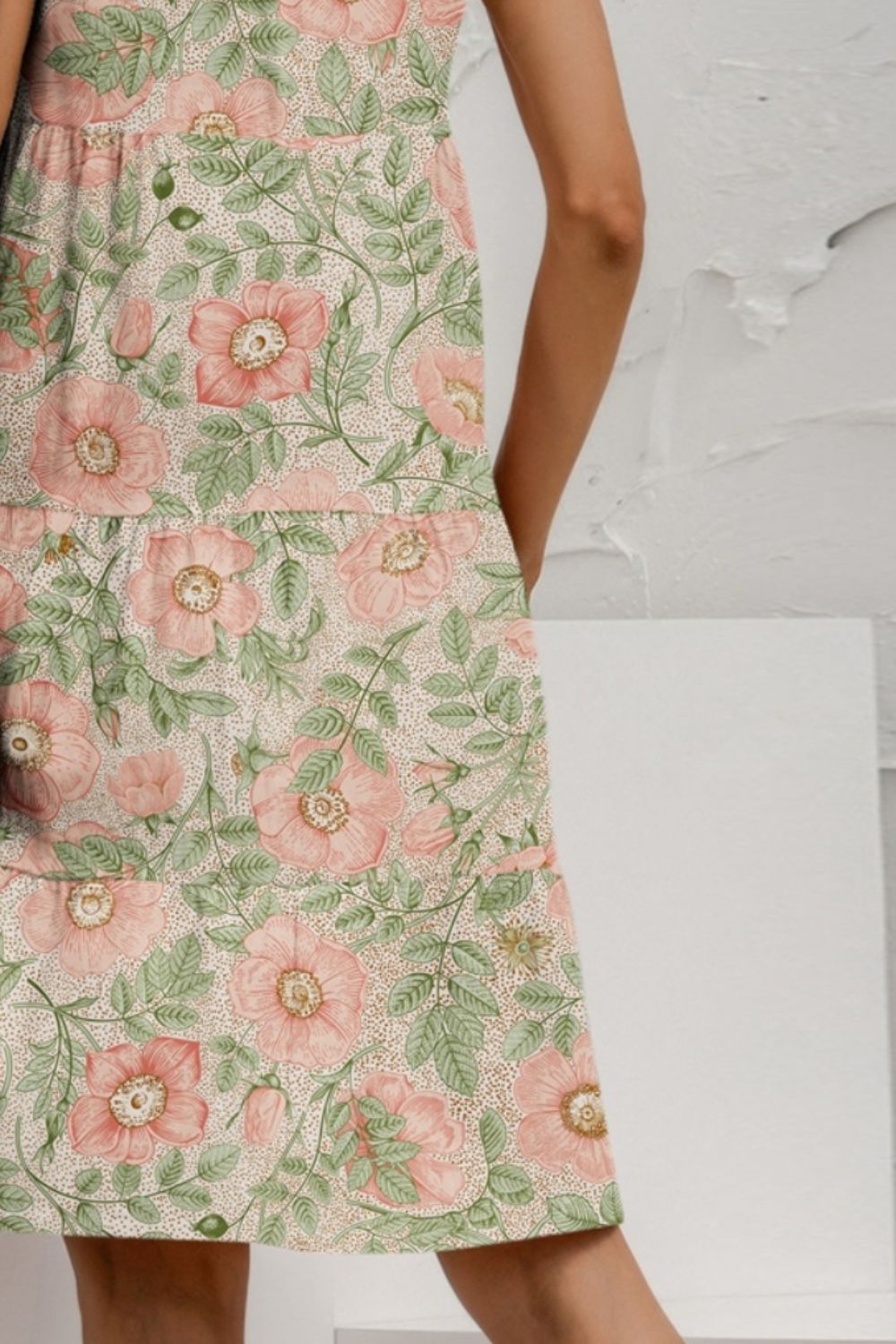 TEEK - Tiered Printed Round Neck Sleeveless Dress DRESS TEEK Trend   