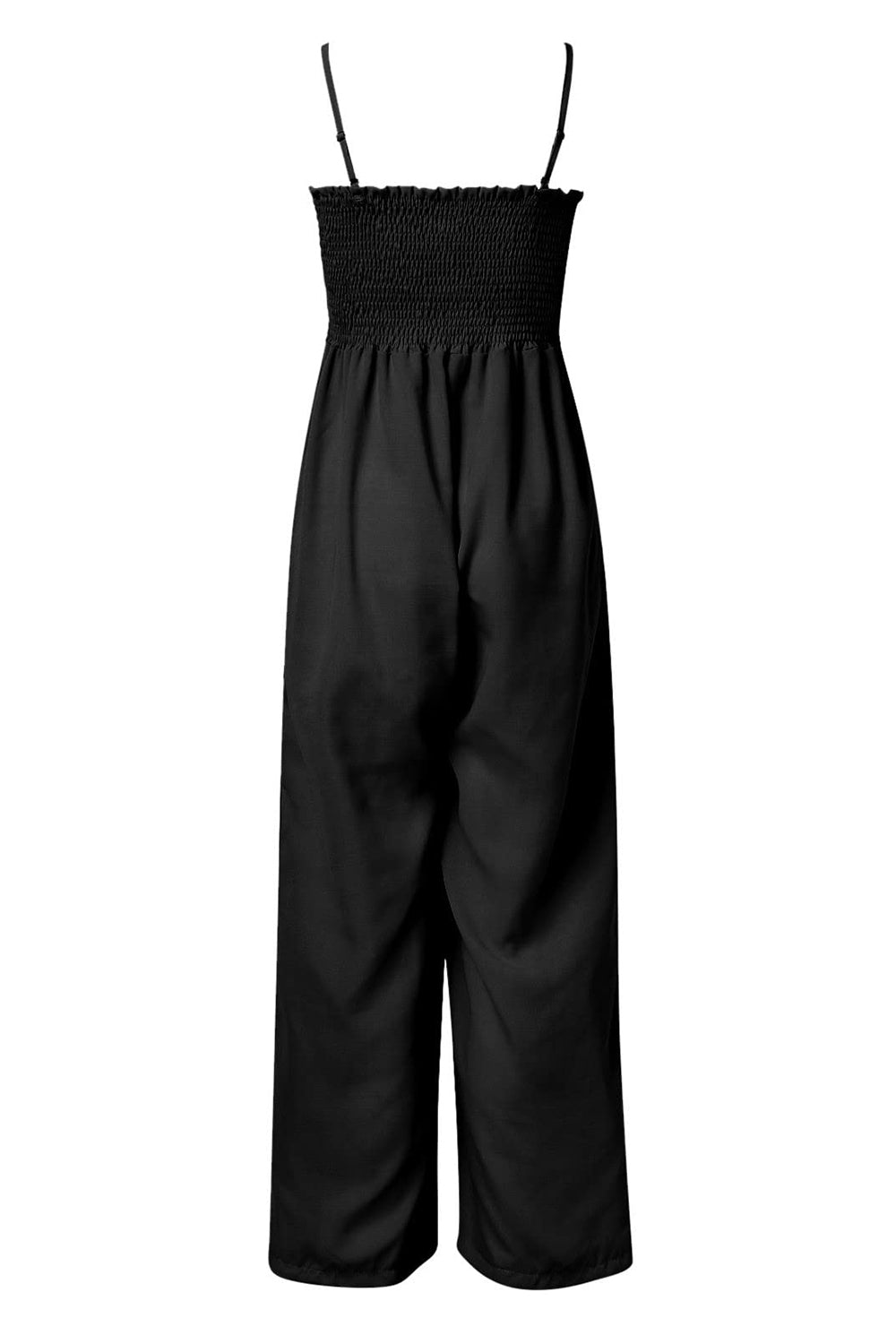 TEEK - Smocked Spaghetti Strap Wide Leg Jumpsuit JUMPSUIT TEEK Trend   