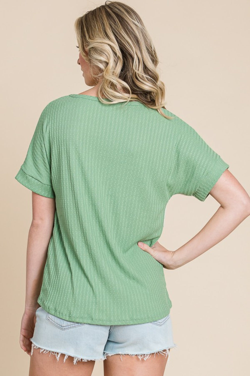TEEK - Green Multicolor Block Short Sleeve Top TOPS TEEK Trend   