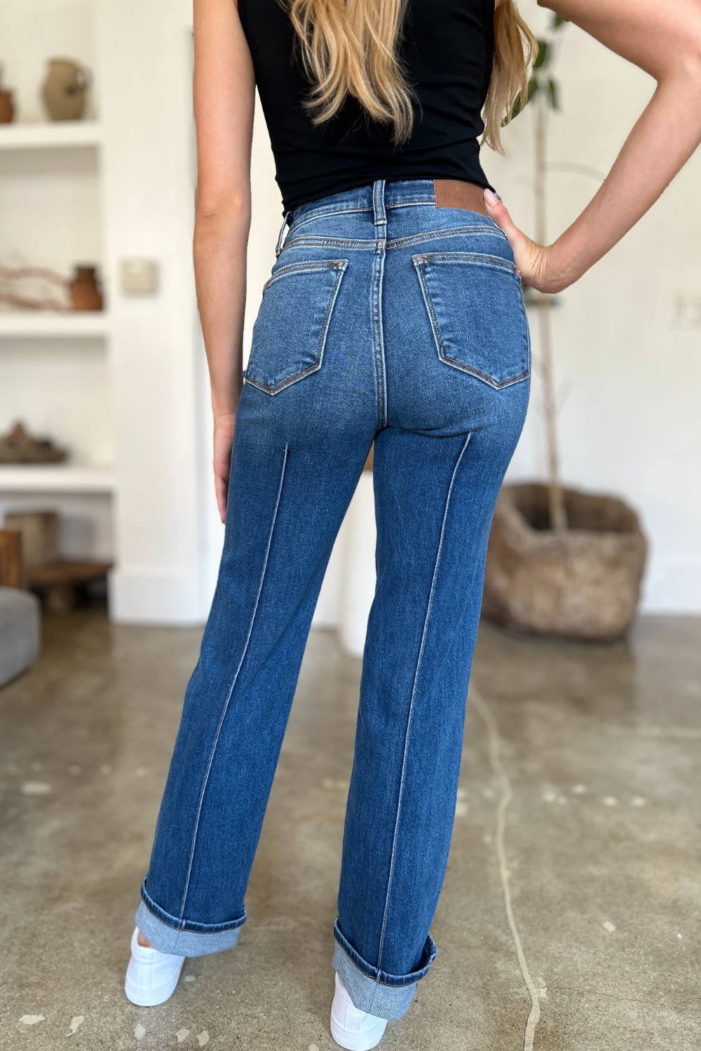 TEEK - JB Full Size High Waist Front Seam Straight Jeans  TEEK Trend   