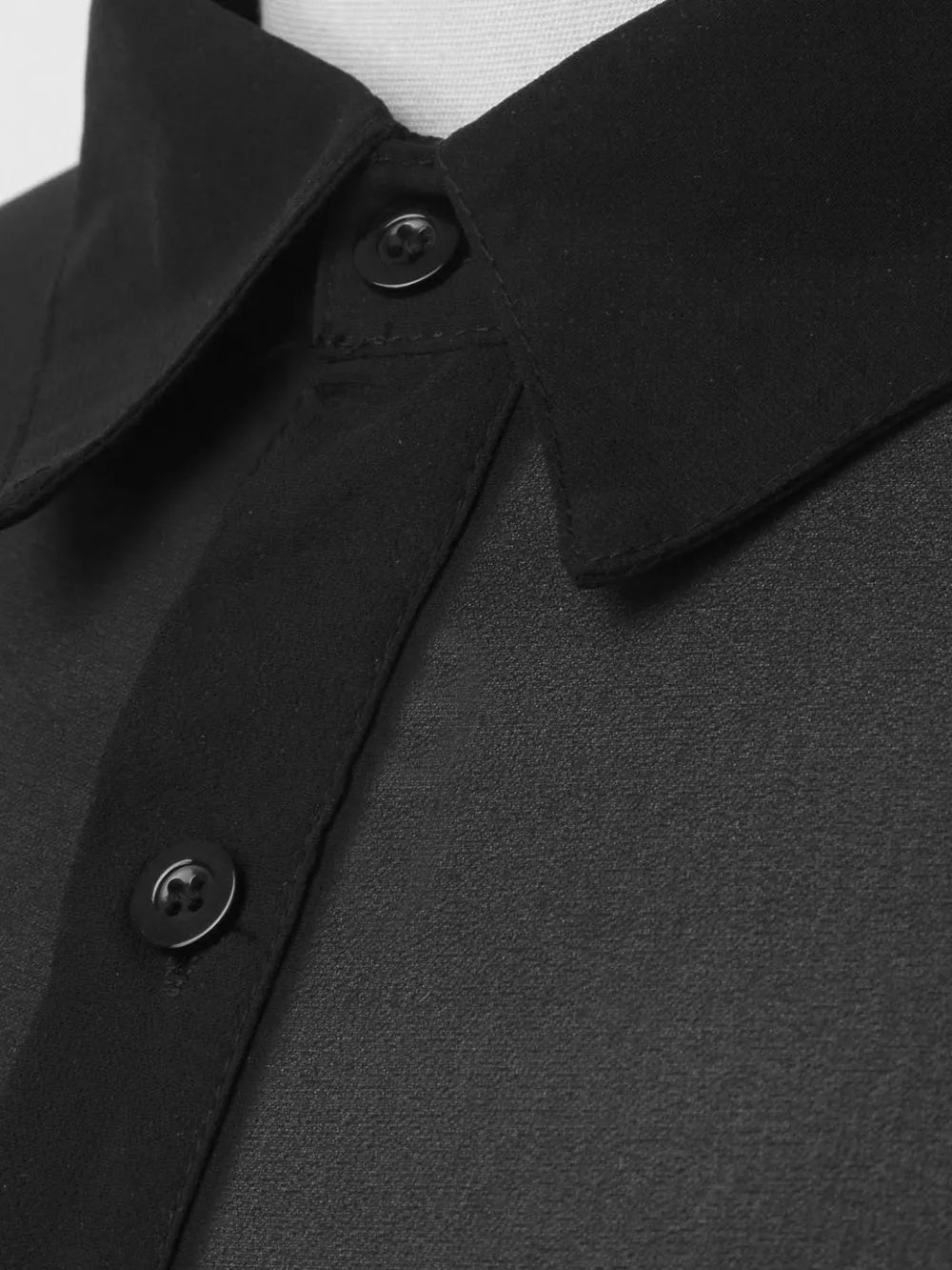 TEEK - Mens Black Collared Long Sleeve Shirt | Plus Sizes TOPS TEEK Trend