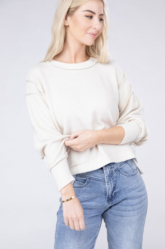 TEEK - Brushed Melange Oversized Sweater TOPS TEEK FG   