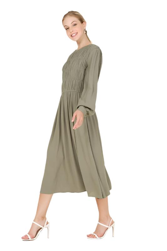 TEEK - Ruched Midi Dress DRESS TEEK FG Olive M 