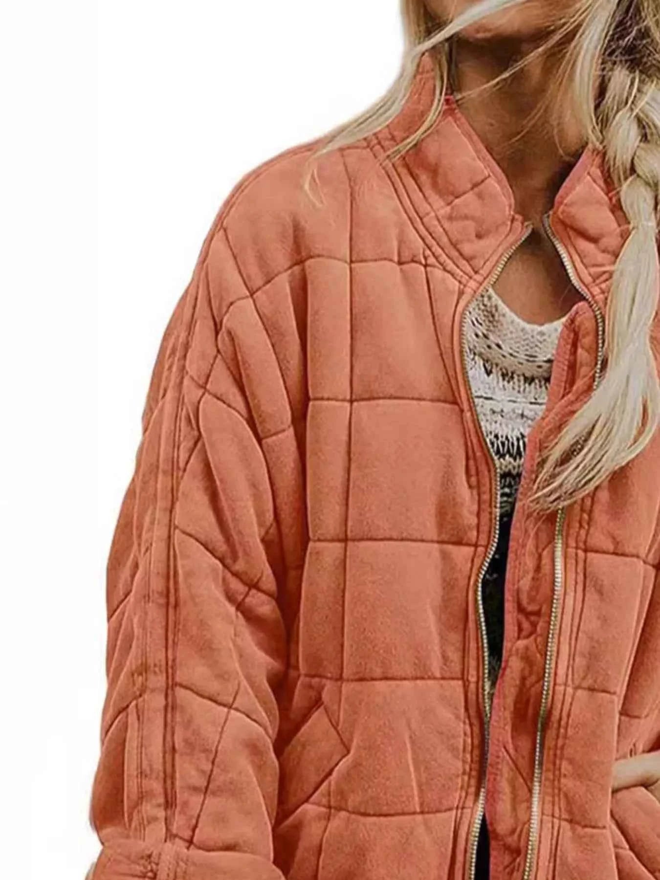 Quilted Zip Up Outerwear