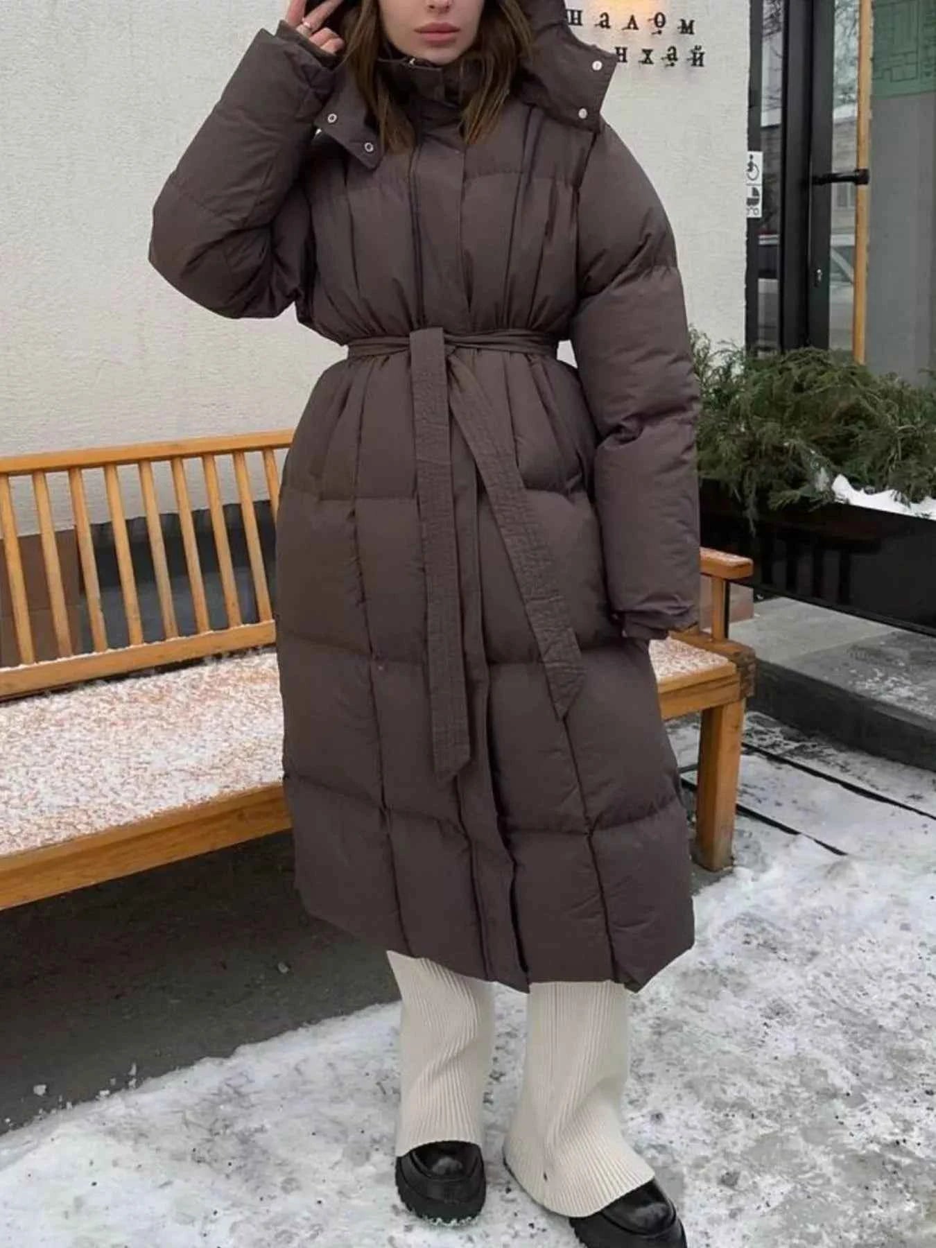 TEEK - Longline Padded Winter Belted Coat COAT TEEK Trend