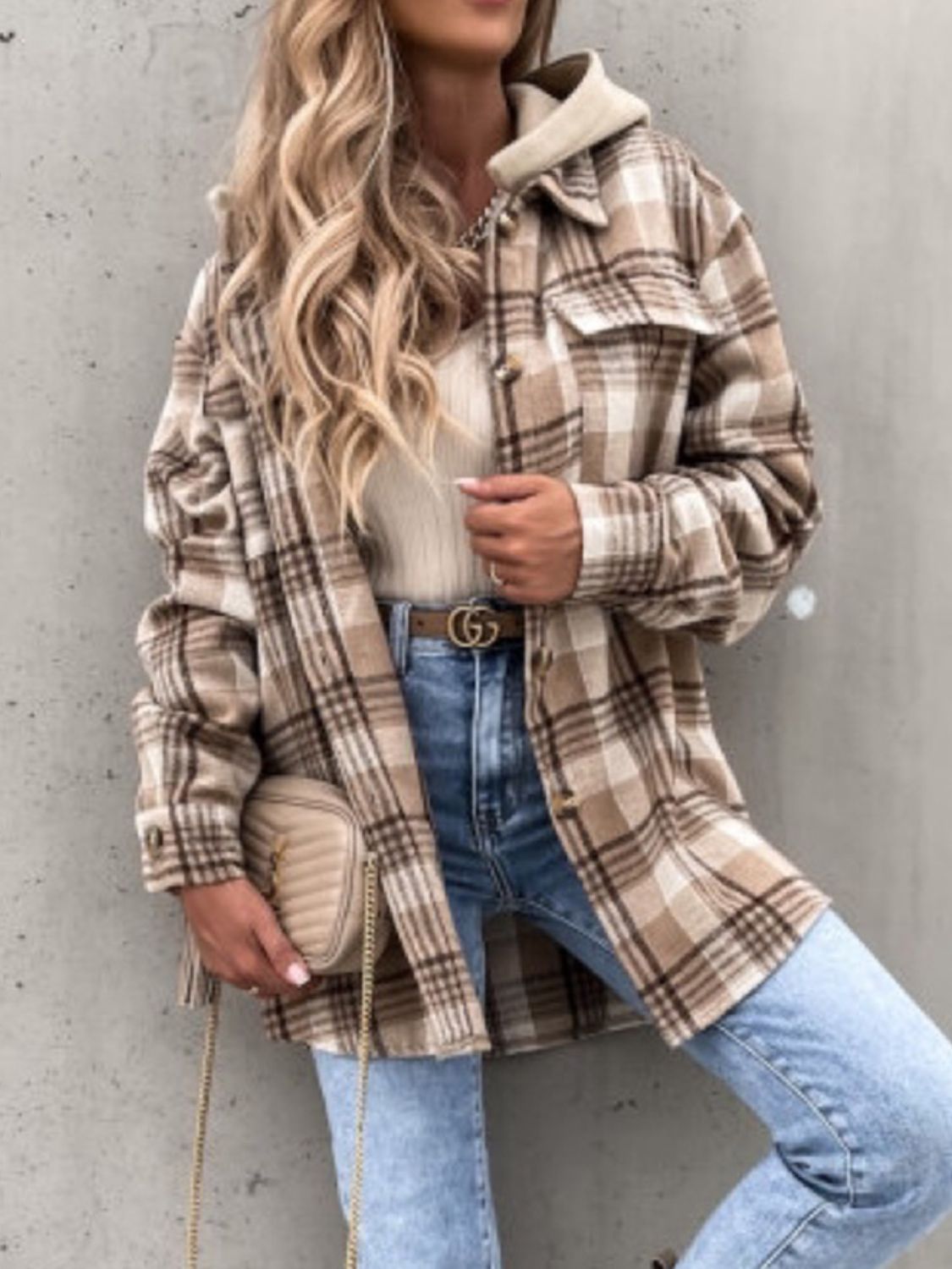 TEEK - Plaid Button Up Removable Hood Jacket JACKET TEEK Trend