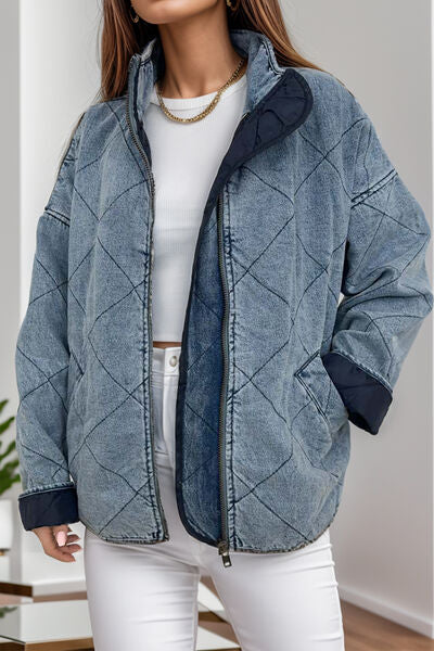 TEEK - Dusty Blue Bestie Stitch Denim Jacket JACKET TEEK Trend S  