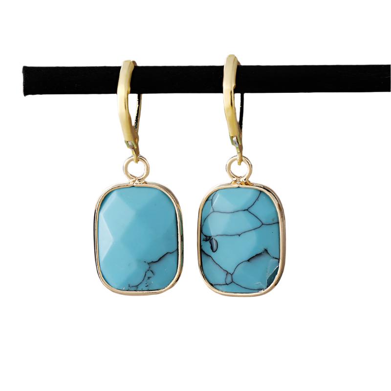 TEEK - Copper Natural Stone Dangle Earrings JEWELRY TEEK Trend Sky Blue  