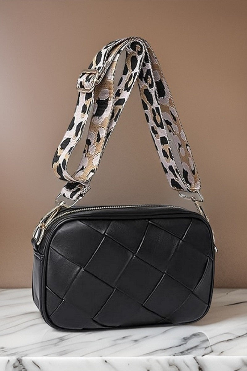 TEEK - Cassette Woven Crossbody Bag BAG TEEK Trend Black