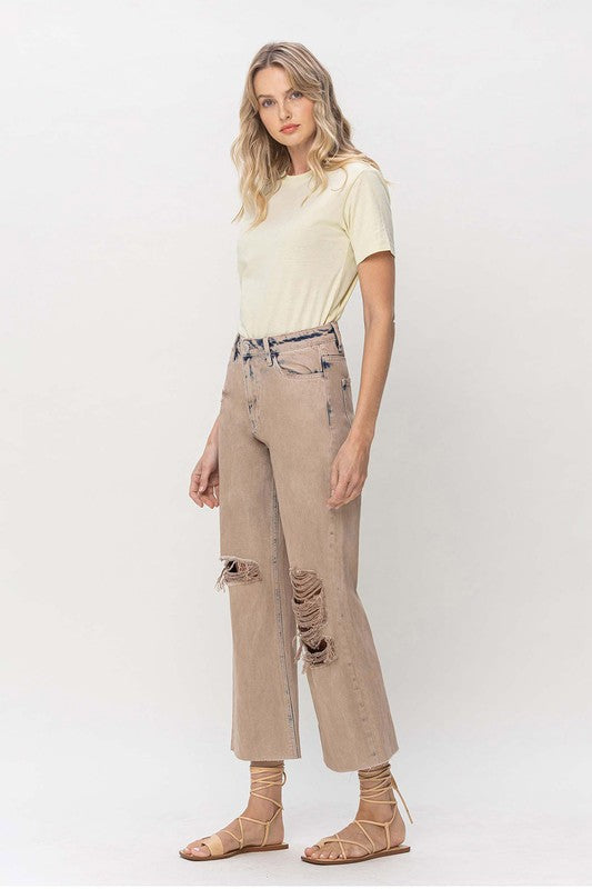 TEEK - Burnt 90s Vintage Crop Flare JEANS TEEK FG 24  