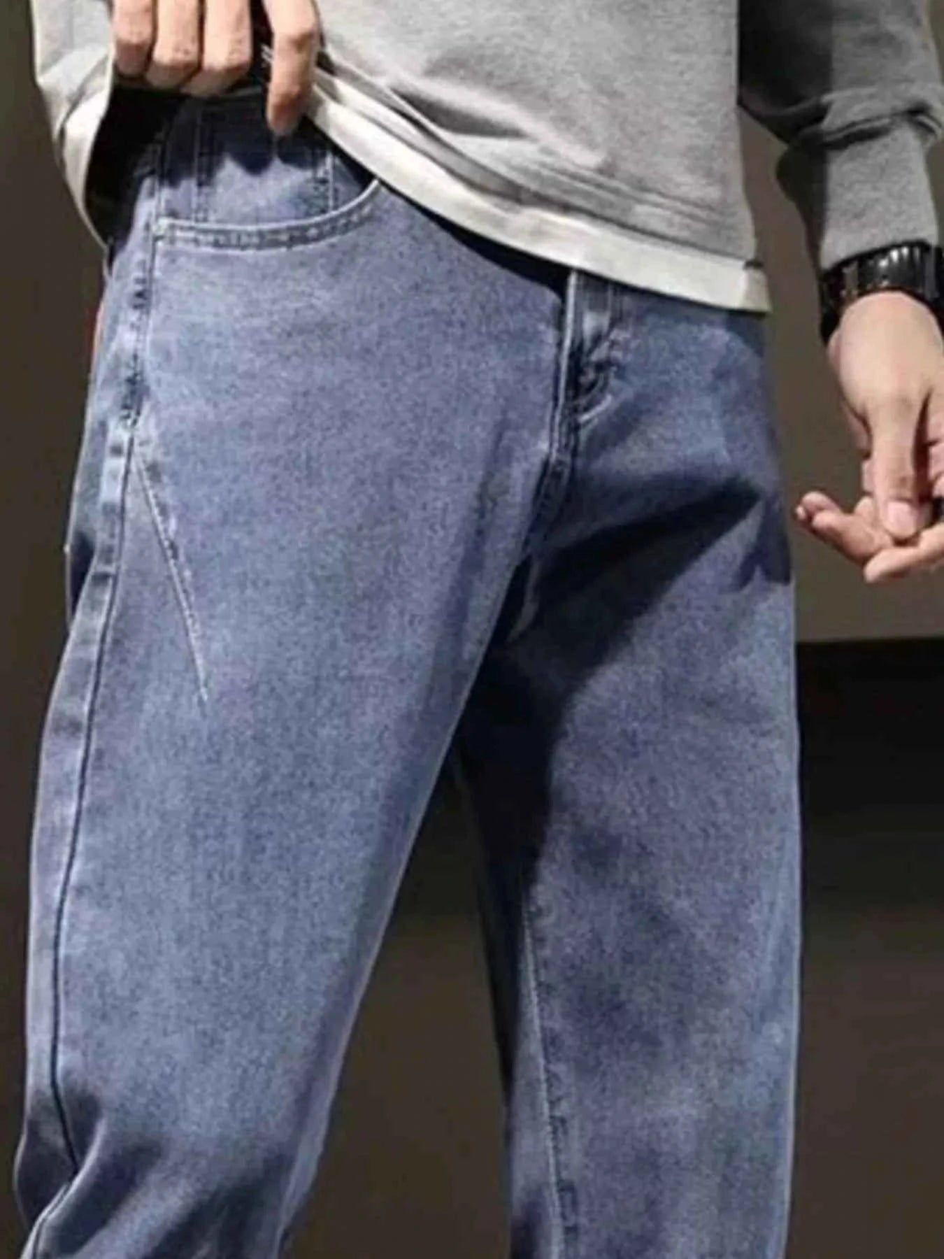 TEEK - Mens Plus Size Wash Straight Leg Jeans JEANS TEEK Trend