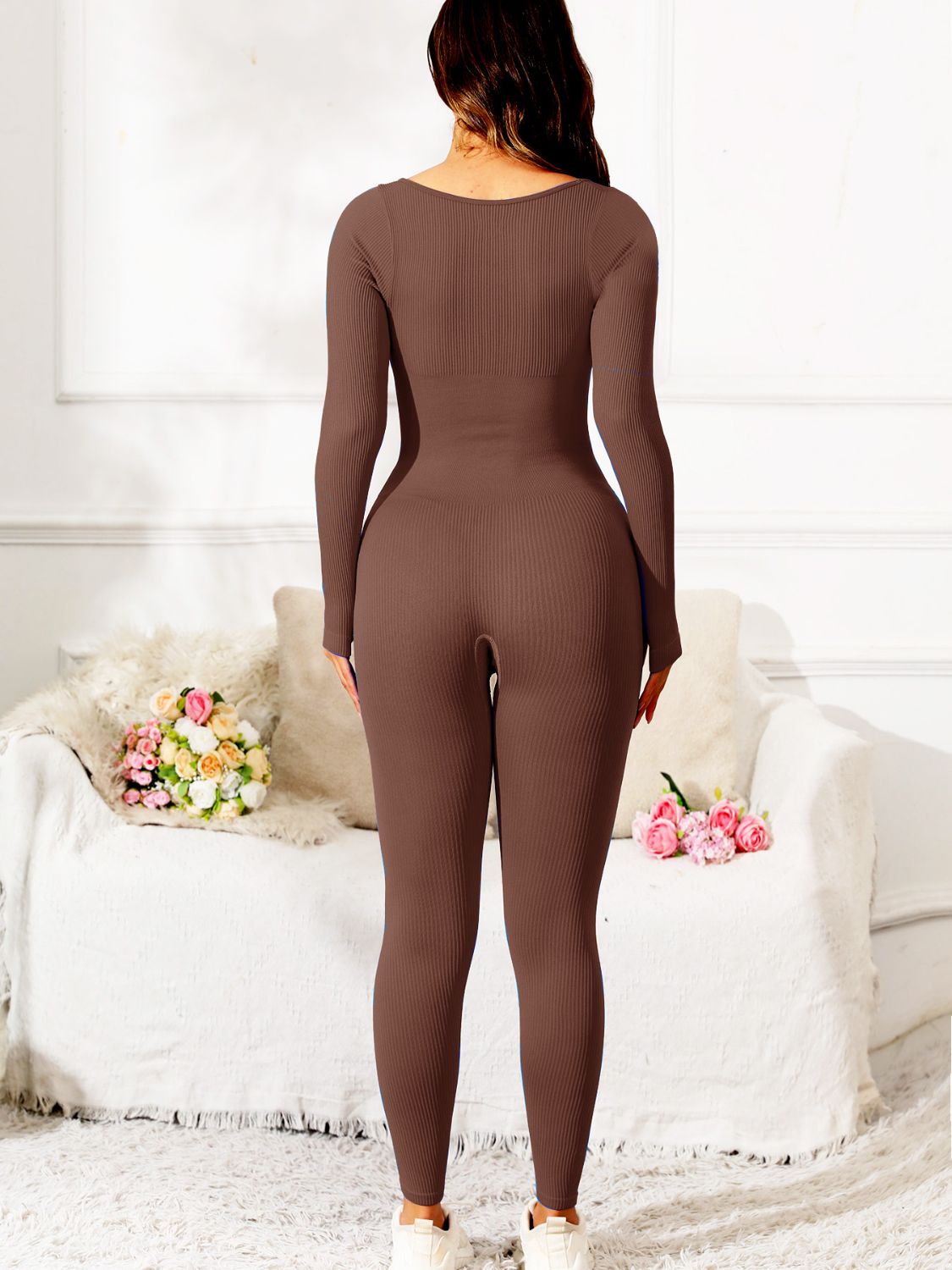 TEEK - Scoop Neck Long Sleeve Active Jumpsuit  TEEK Trend   