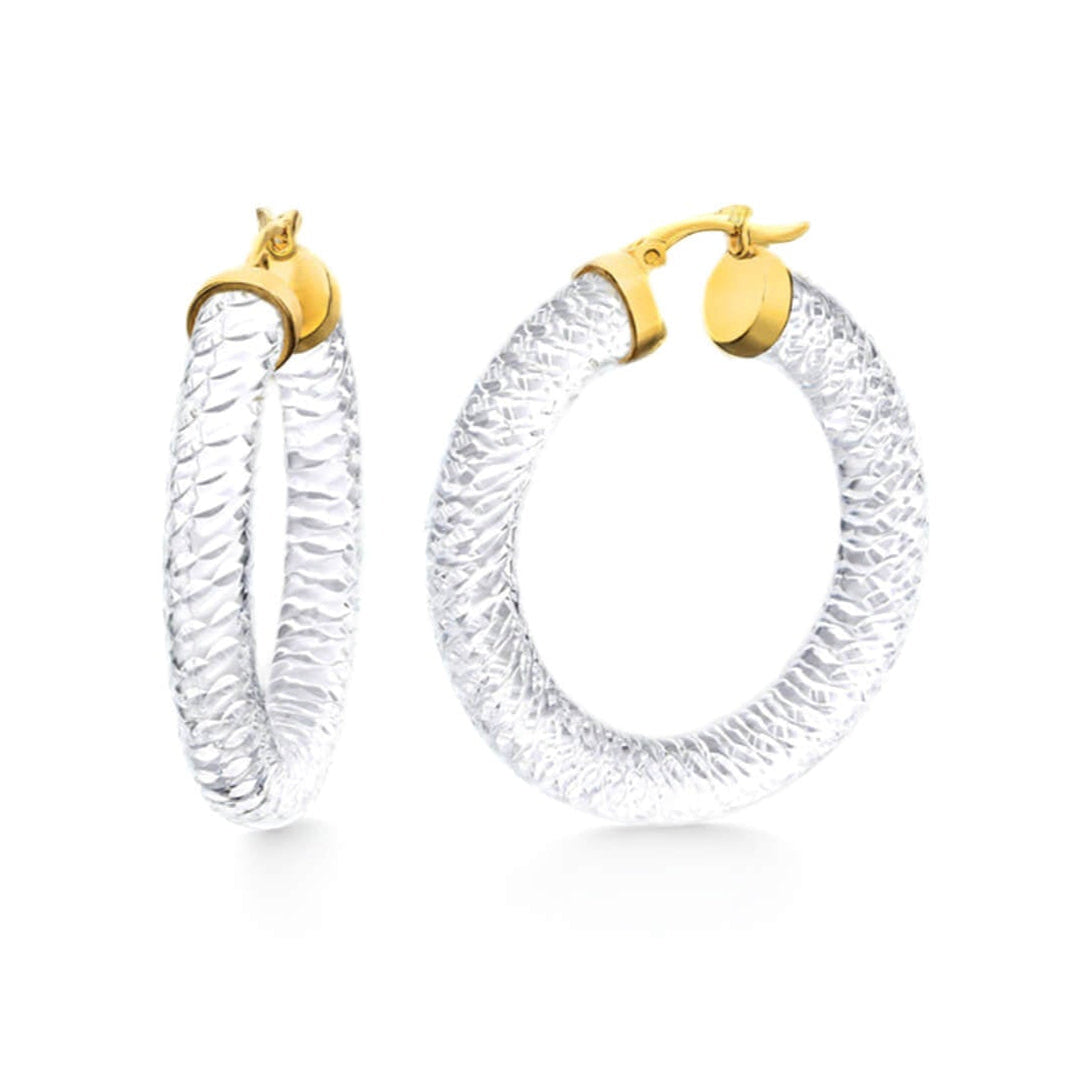 TEEK - Clear Cable Lucite Hoop Earrings JEWELRY TEEK GNH