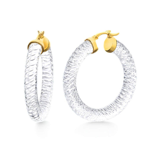 TEEK - Clear Cable Lucite Hoop Earrings JEWELRY TEEK GNH