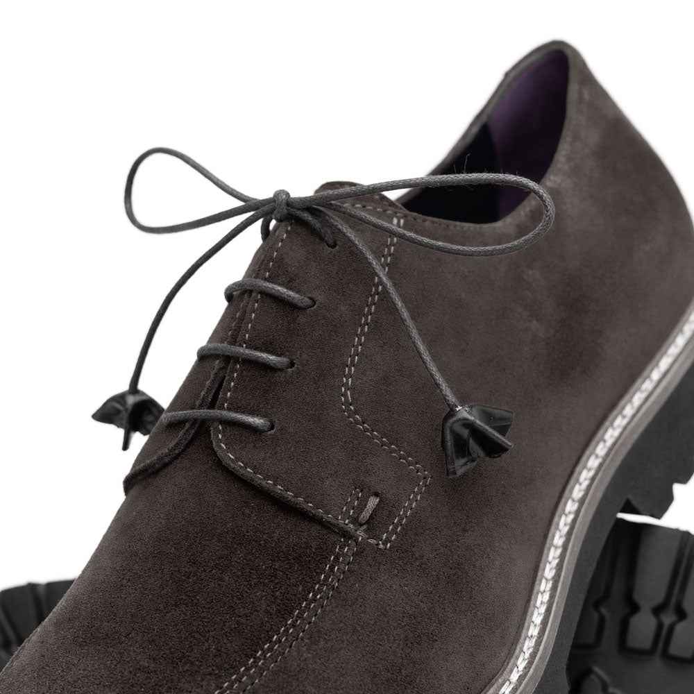 TEEK - 26-220-GRY CAMPO Sueded Goatskin Lace Up, Grey SHOES TEEK ZI