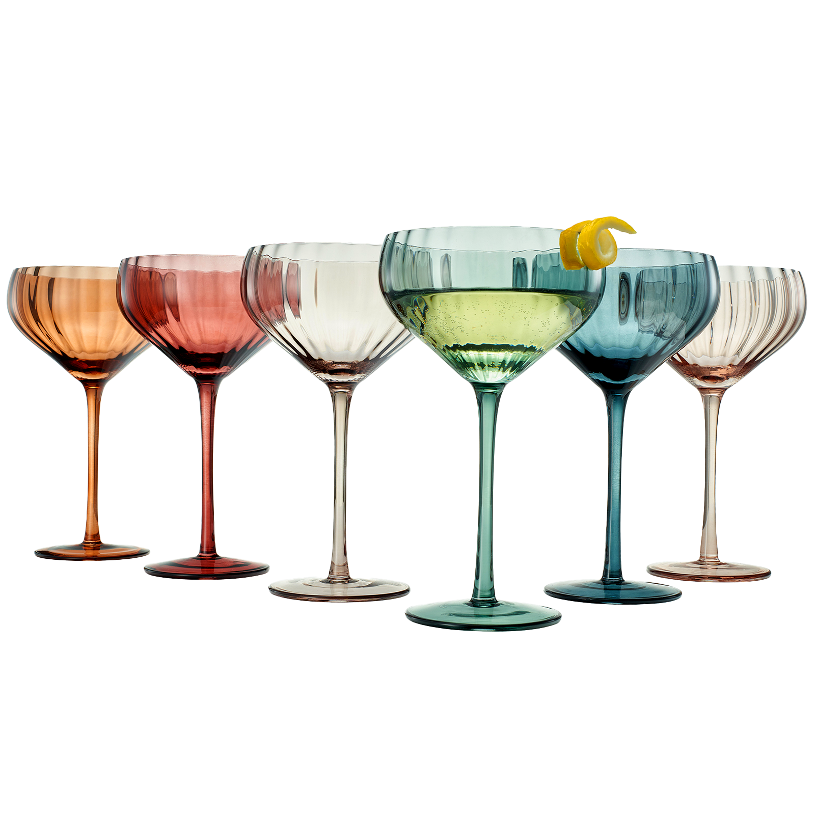 TEEK - Tonal Tulip Champagne Cocktail Glassware Set HOME DECOR TEEK KS