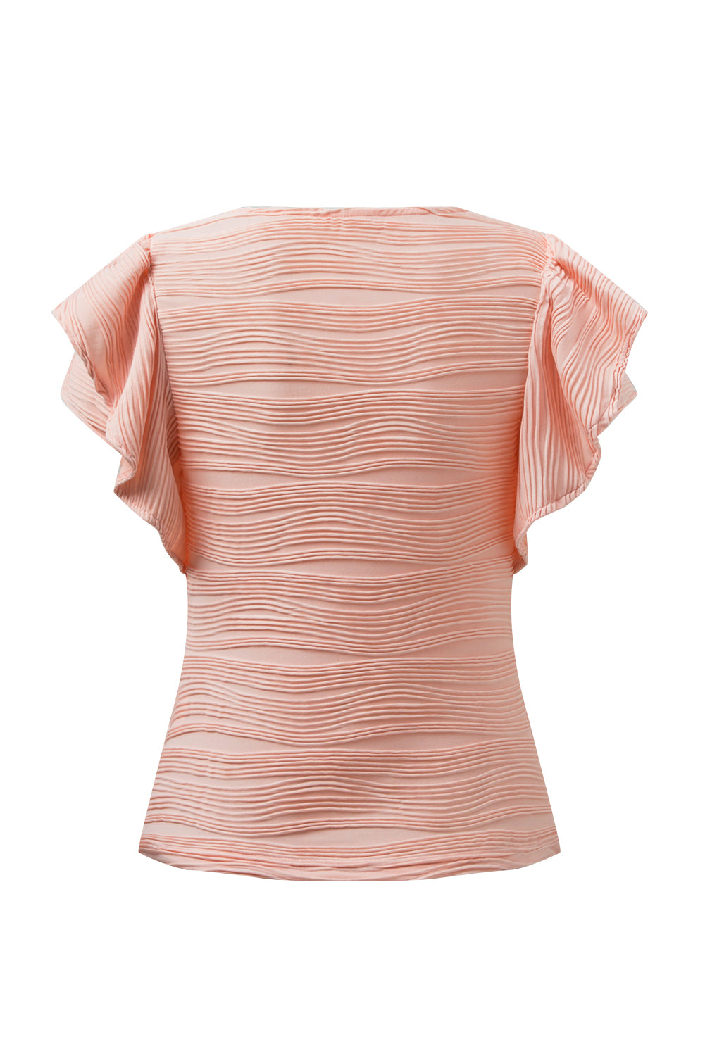 TEEK - Textured Round Neck Cap Sleeve Top TOPS TEEK Trend   