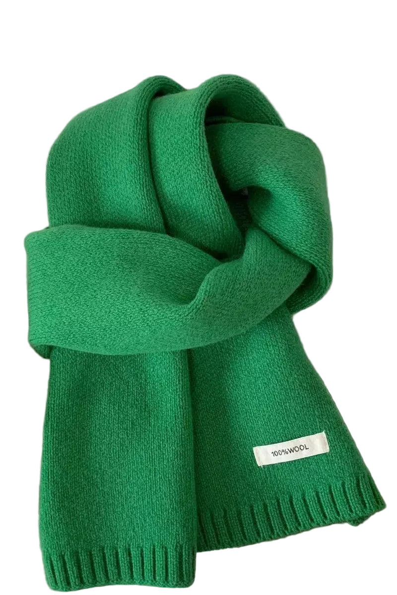 Warm Knitted Scarf Trendsi Light Green One Size