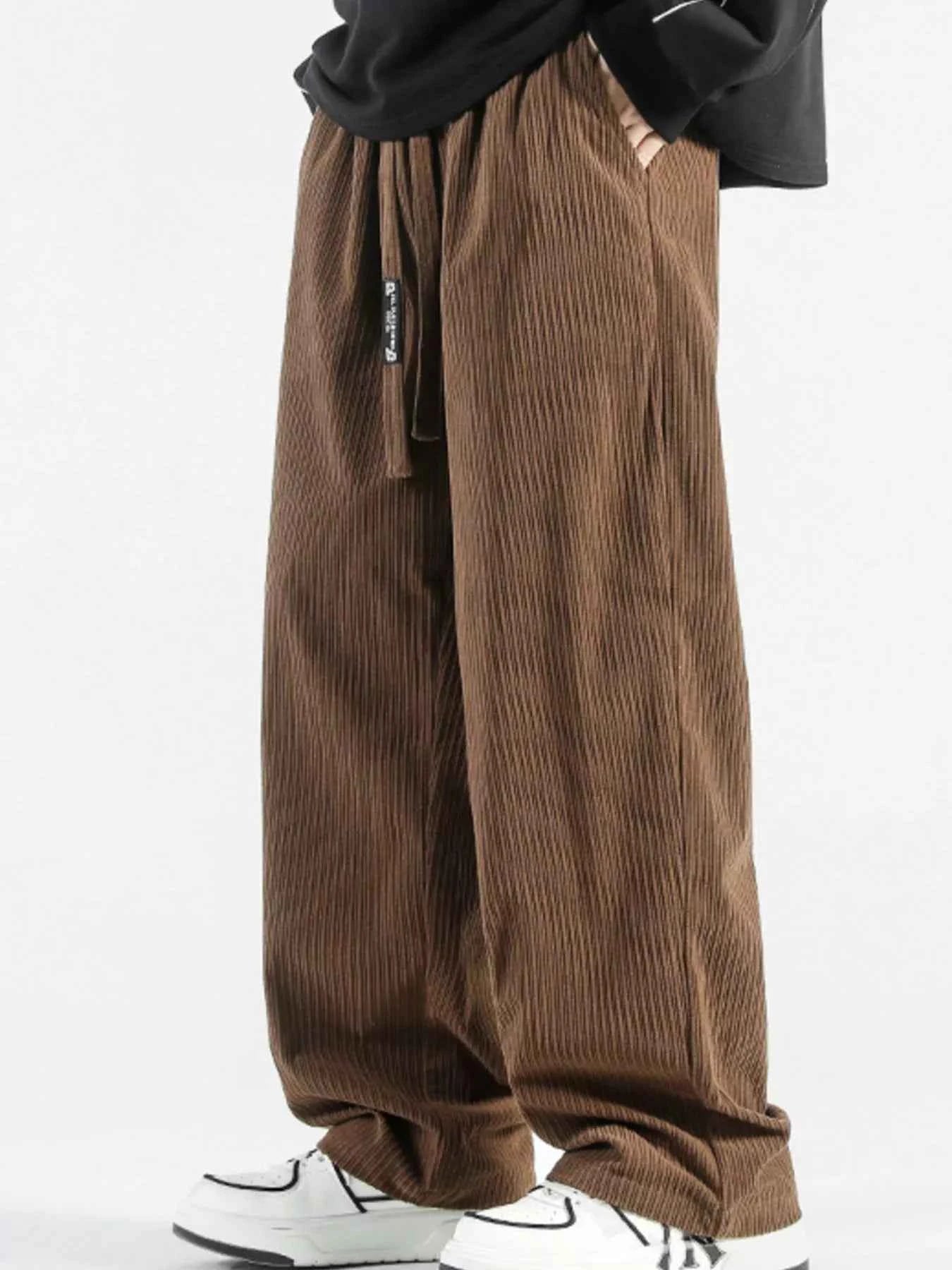 TEEK - Mens Plus Size Casual Drawstring Wide Leg Pants PANTS TEEK Trend