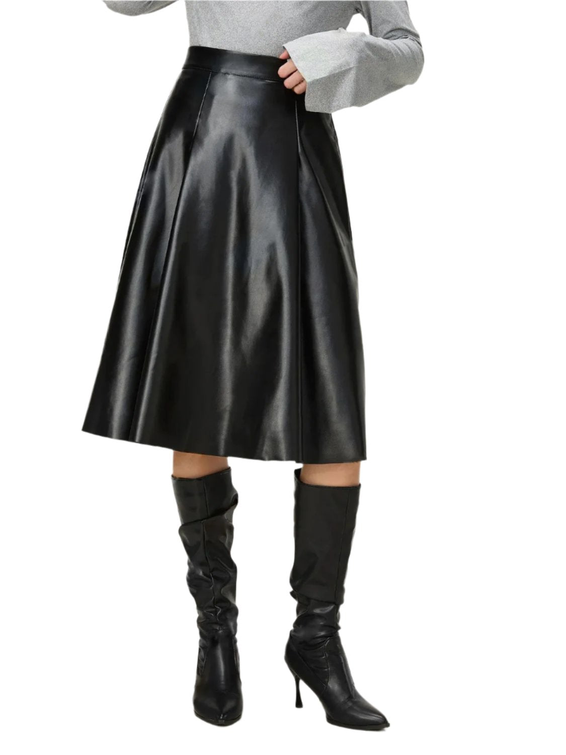 TEEK - High Waist Skirt with Zipper SKIRT TEEK Trend Black S