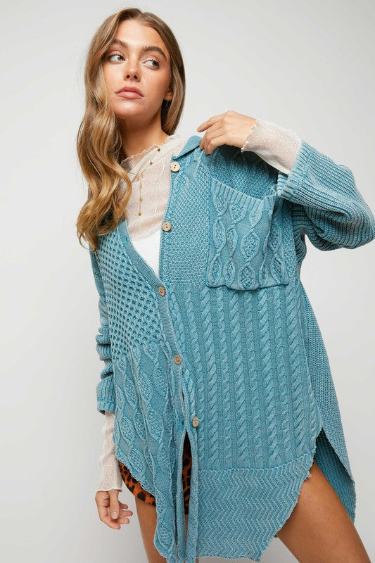 TEEK - Solid Button Down Cardigan SWEATER TEEK FG