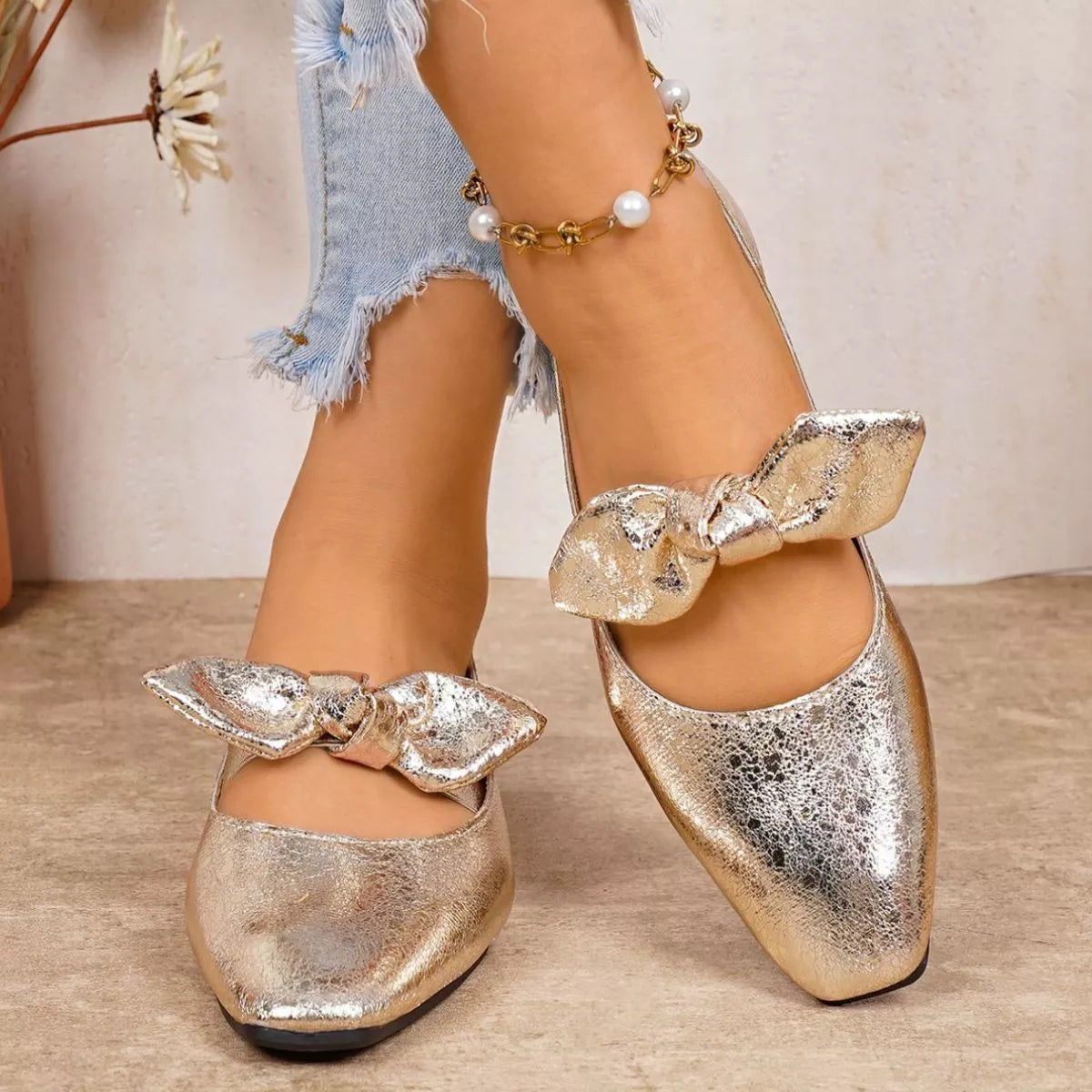 TEEK - Bow Square Toe Slip-Ons SHOES TEEK Trend