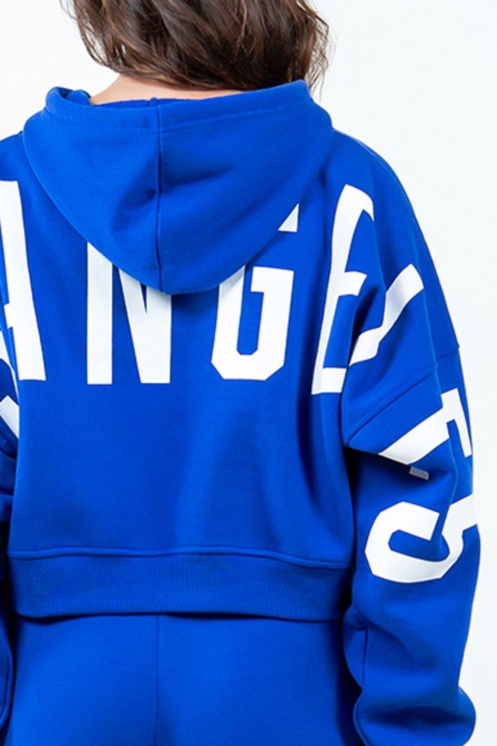 TEEK - Royal Blue Los Angeles Drawstring Cropped Hoodie TOPS TEEK Trend