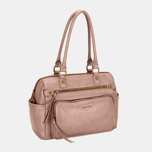 David Jones Zipper PU Leather Handbag  TEEK Trend Sand One Size 