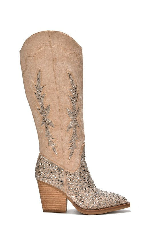 TEEK - IVORY ANNISTONE RHINESTONE WESTERN BOOT SHOES TEEK FG   