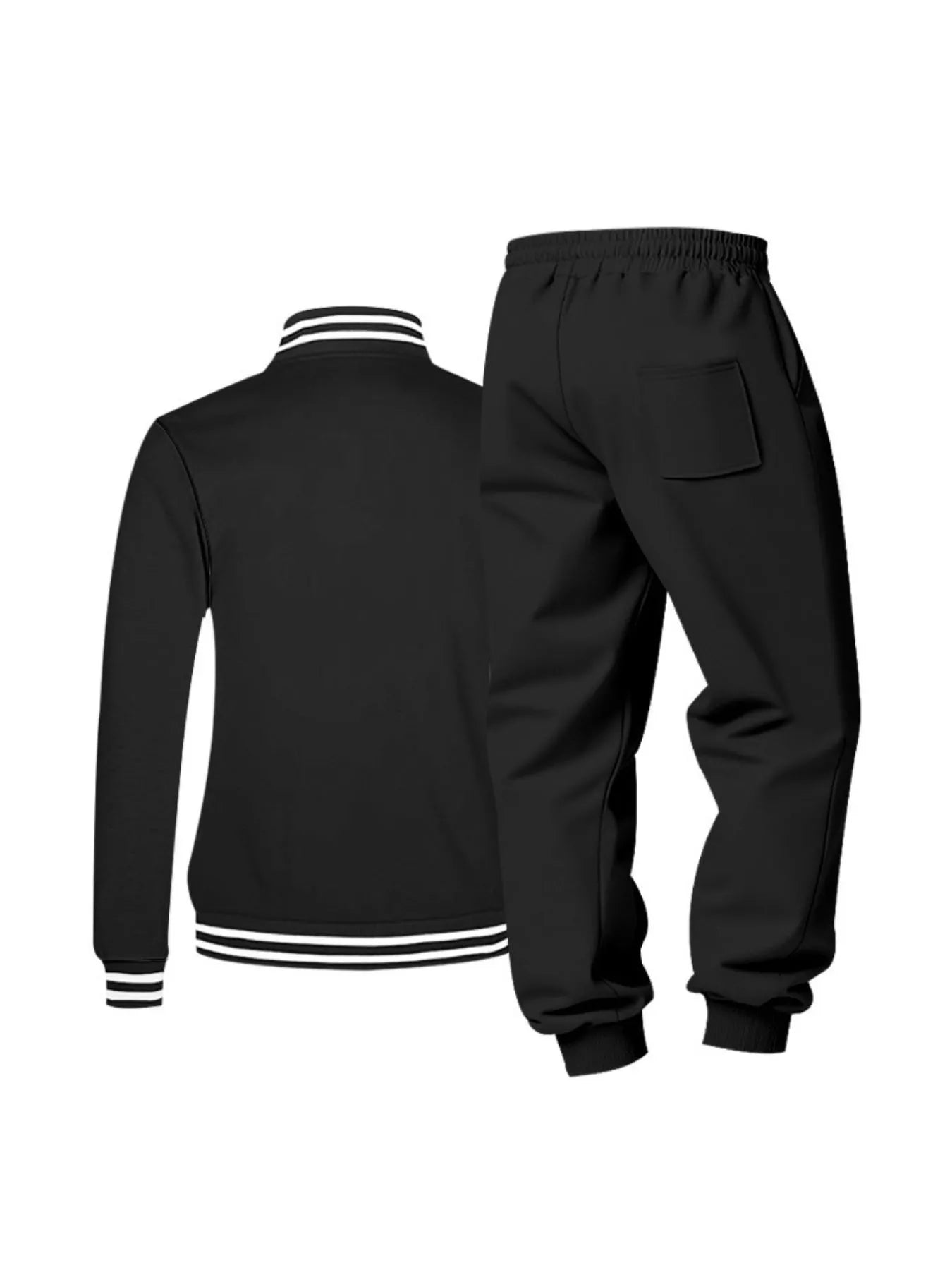 Men's Full Size Striped Long Sleeve Top and Pants Set Plus Size Trendsi