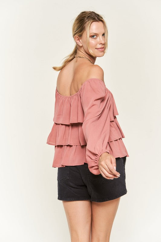 TEEK - Tiered flounce designed Blouse TOPS TEEK FG   