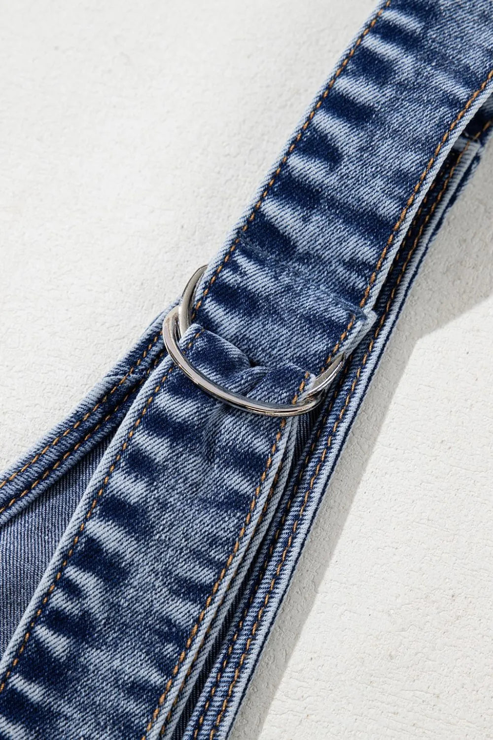 TEEK - U-Neck Patched Pocket Denim Overalls JUMPSUIT TEEK Trend